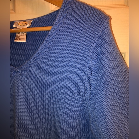 Talbots cotton sweater. Size XL. Vintage vneck shaker style sweater - Picture 6 of 10